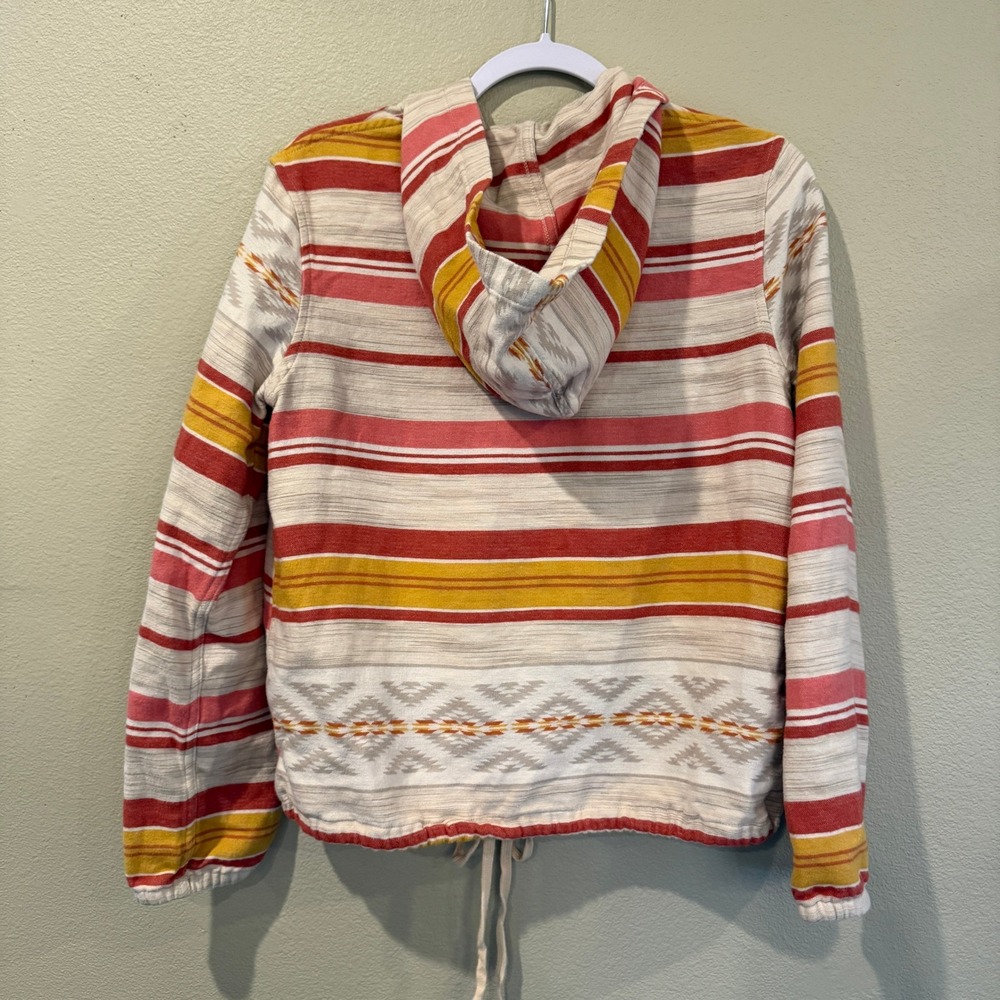 Pendleton Womens Small Southwestern Stripe Hooded Button Front Jacket Drawstring - Picture 9 of 16